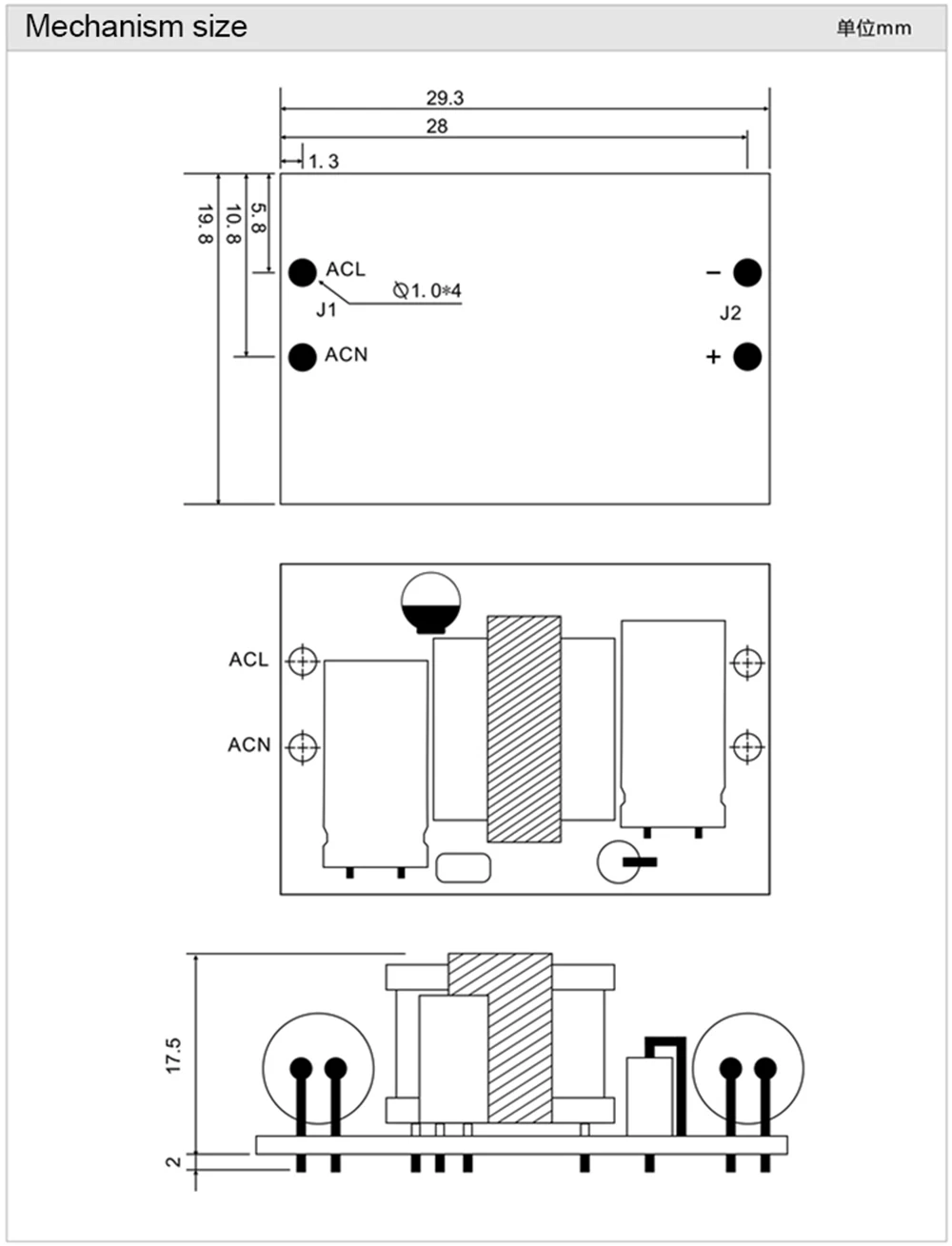 AC100-264V to 5V 2.5W / 12V 3W / 24V 3.6W Switching Power Supply Module Overload Over Temperature Protection Power Module