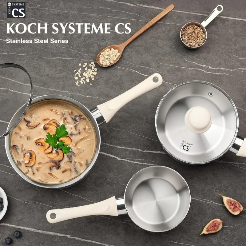 

KOCH SYSTEME CS Кастрюля из нержавеющей стали с крышкой Молочные кастрюли с антипригарным покрытием и бакелитовой ручкой Stay-cool Индукционная кастрюля для кухонного соуса