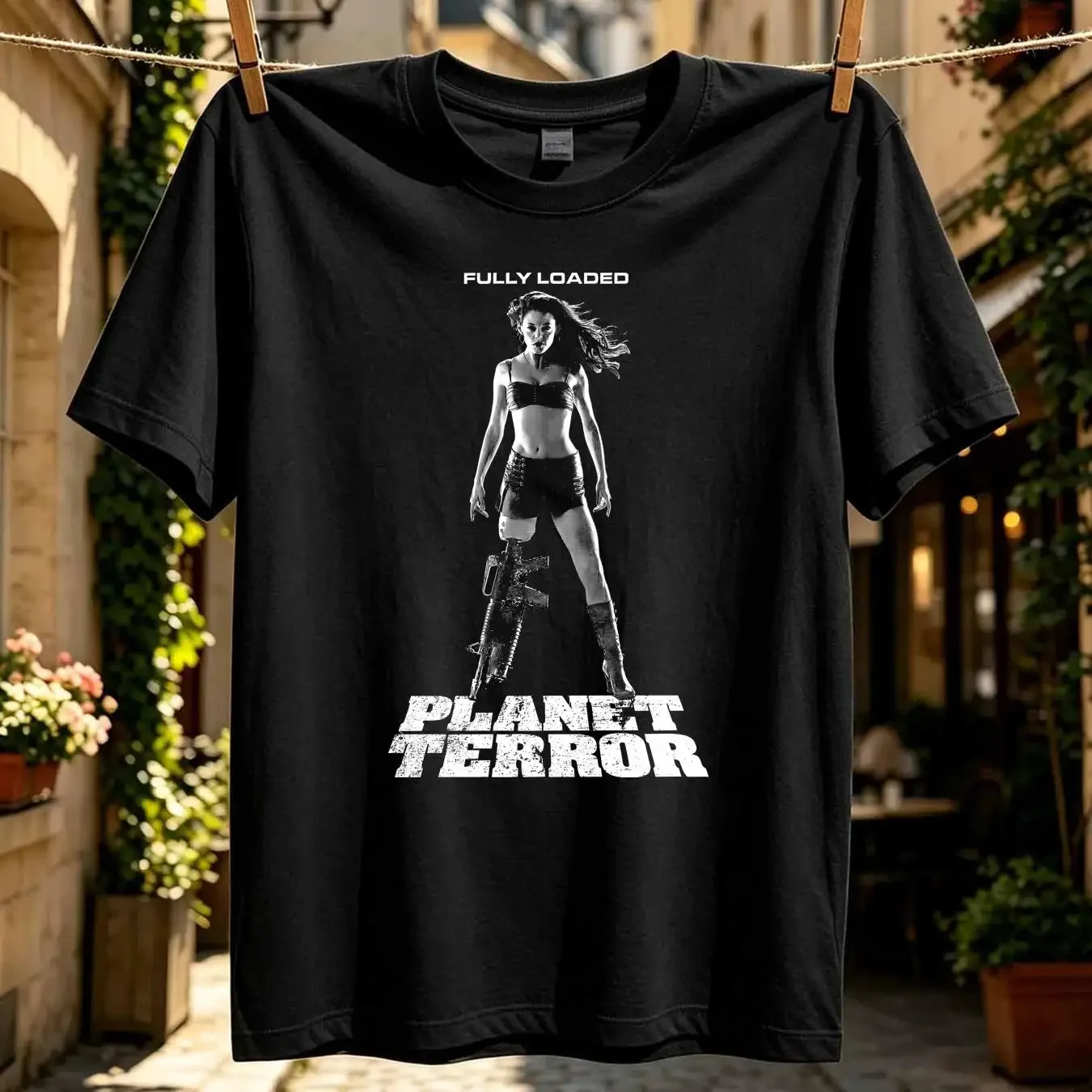 washed T Shirt Planet Terror Tarantino Horror Movie long or short sleeves vintage Washed designer clothes Casual