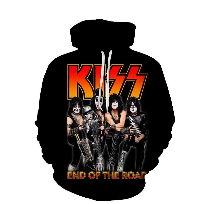 New KISS Rock Band 3D Print Hoodies Men Women Fashion Hip Hop Style Hooded Sweatshirts Oversized Streetwear Hoodie Kid Pullovers