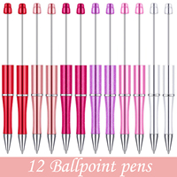 12Pcs Beaded Pen Gift Ballpoint Pen DIY Ballpoint Pens Office Birthday Gifts Ballpoint Pens Valentine's Day gift
