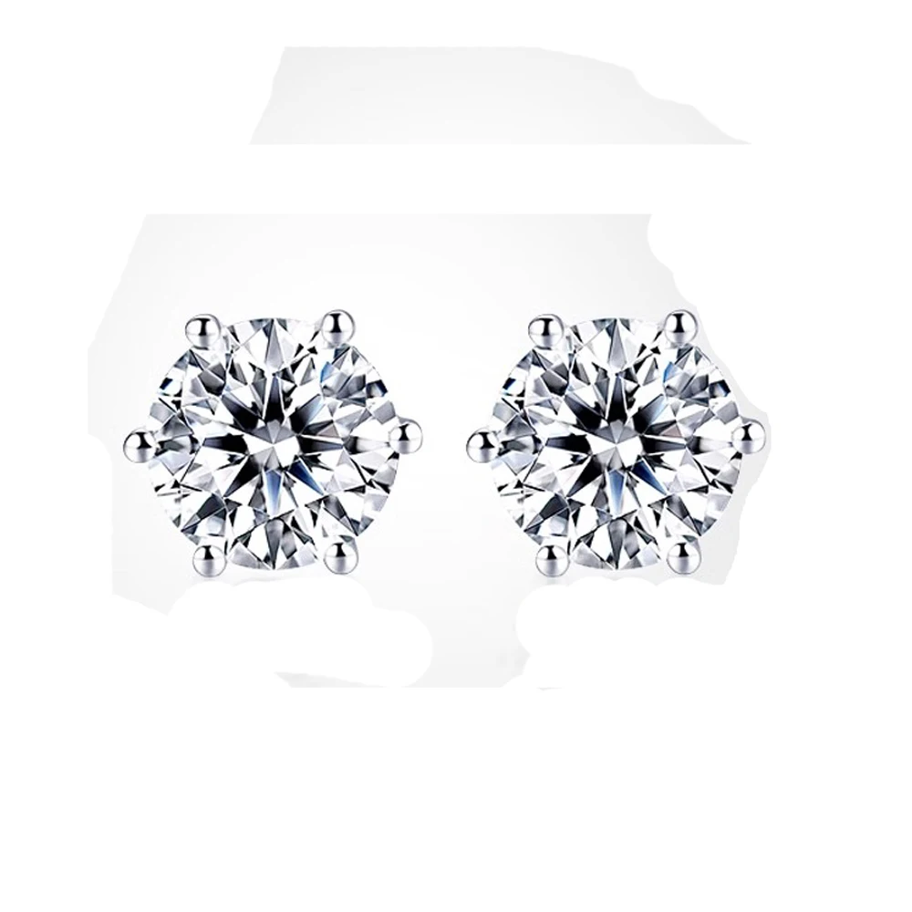 

ZFS Lab-grown Diamond Cultivation Diamond Earrings Ear Studs 18K Gold Classic Six Claw Earrings Earrings for Women