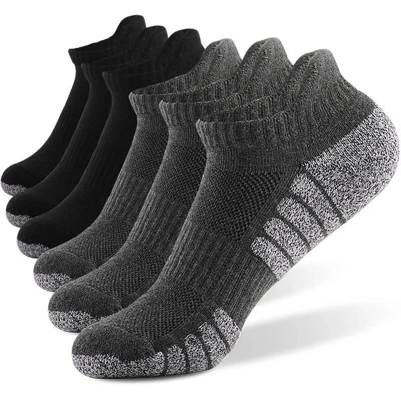 Autumn Winter Thickened Towel Bottom Running Socks Mesh Boat Socks Non-slip Breathable Sports Socks Low Cut Men Women Socks