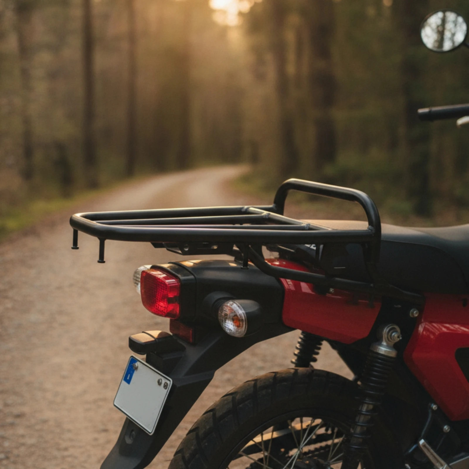 Motorcycle Rear Luggage Rack Tubular Frame Motorcycle Rear Rack Welded Long-Lasting for Commuters, Daily Commuting
