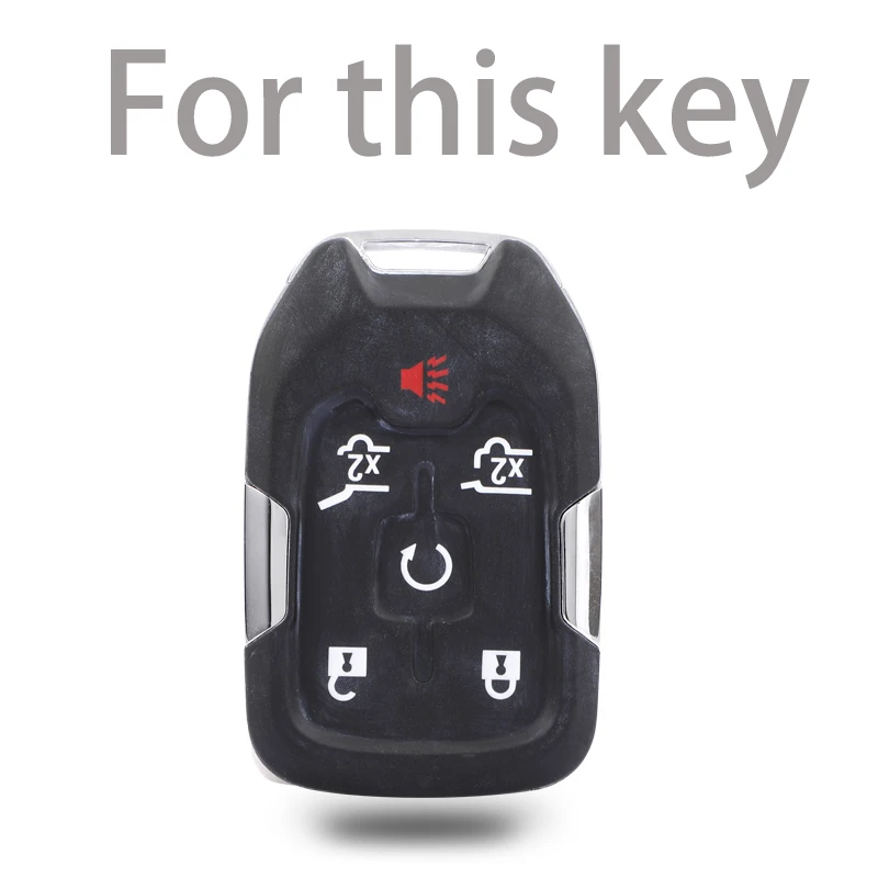 6 Buttons Soft TPU Car Key Cover Case For Chevrolet 2015 2016 Gmc Yukon Suburban Tahoe Smart Auto Accessories Key Ring