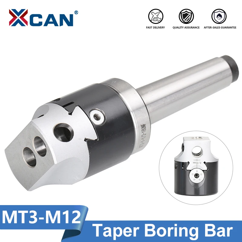 

XCAN MT3-M12 Boring Tool Holder Morse Taper Boring Bar with 2 Inch Boring Head CNC Arbor Adapter for Milling Machine Tool