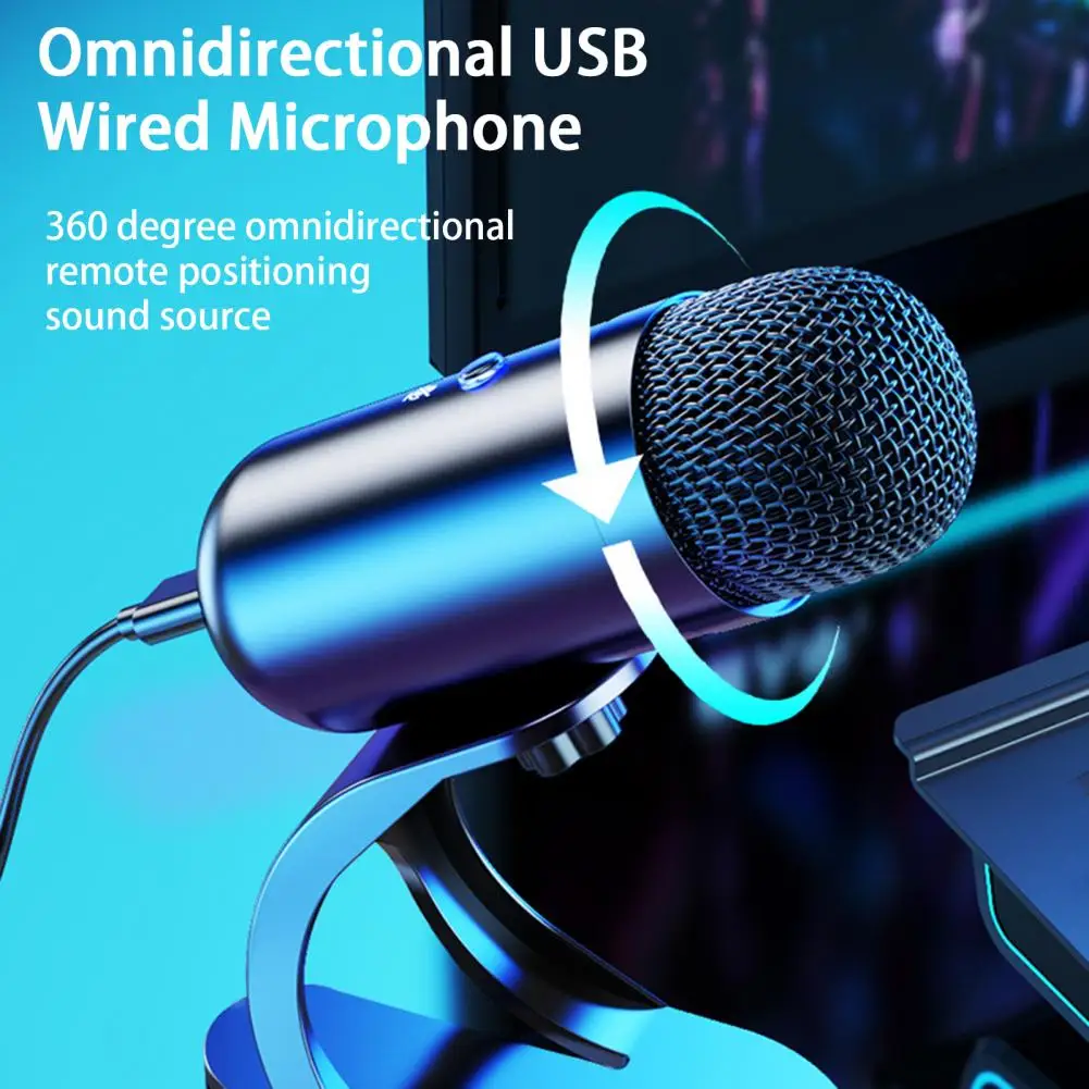 Audio Microphone 1 Set Convenient 360-degree Sensitive Pickup Driver-free  Stable Transmission Wired Microphone for Conference