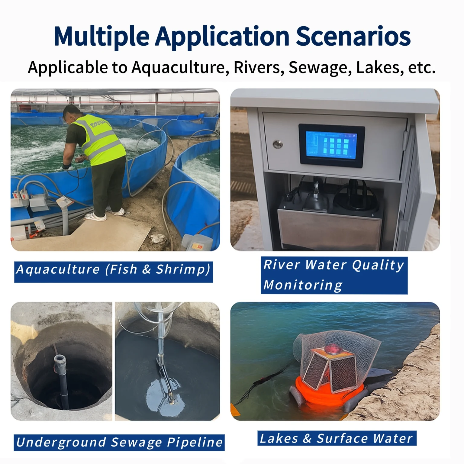 Smart RS485 4-20mA Temperature Monitoring Device for IoT Water Treatment Projects Multi-parameter PH EC Water Quality Sensor