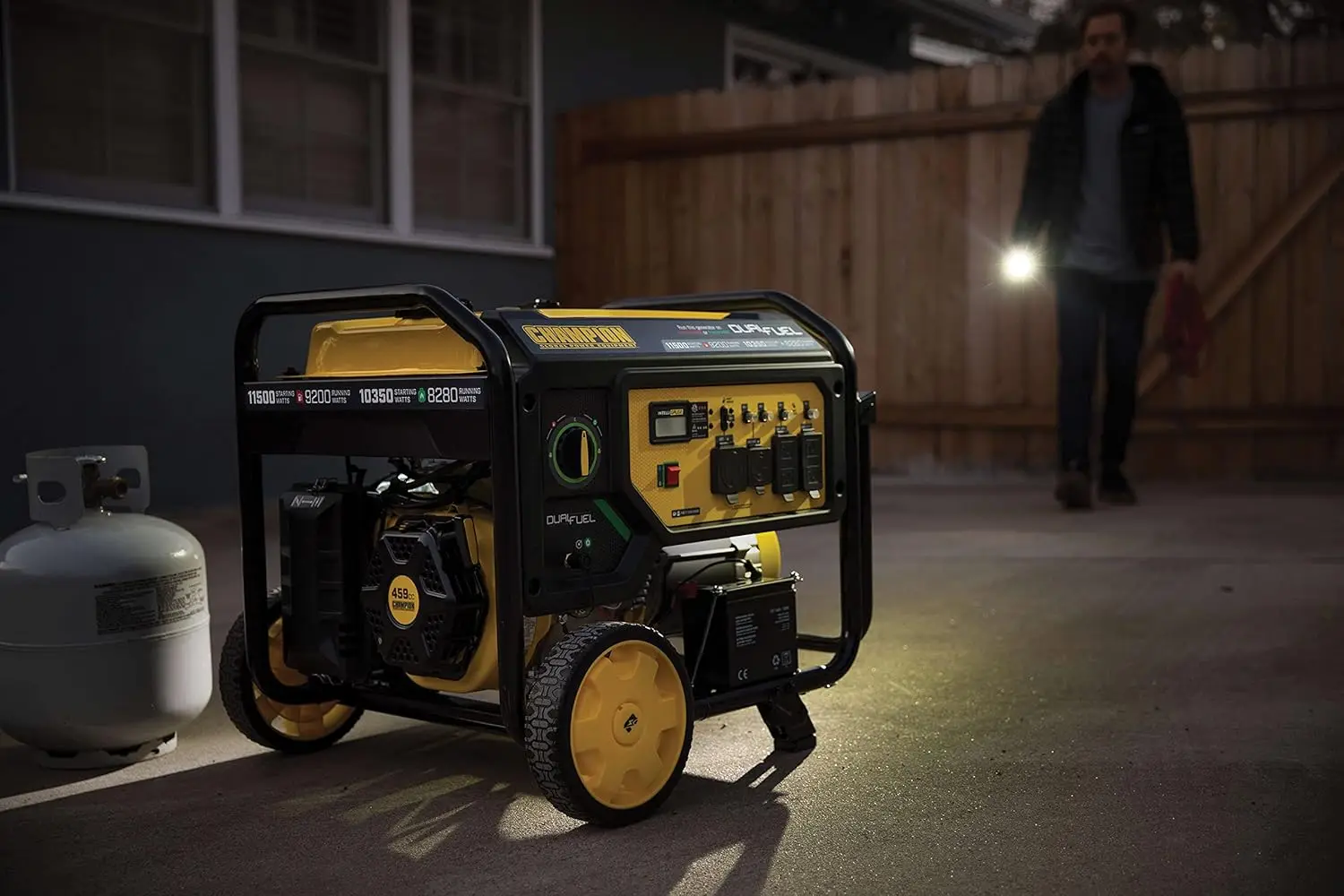 Champion Power Equipment 11,500-Watt Dual Fuel Portable Generator, Electric Start