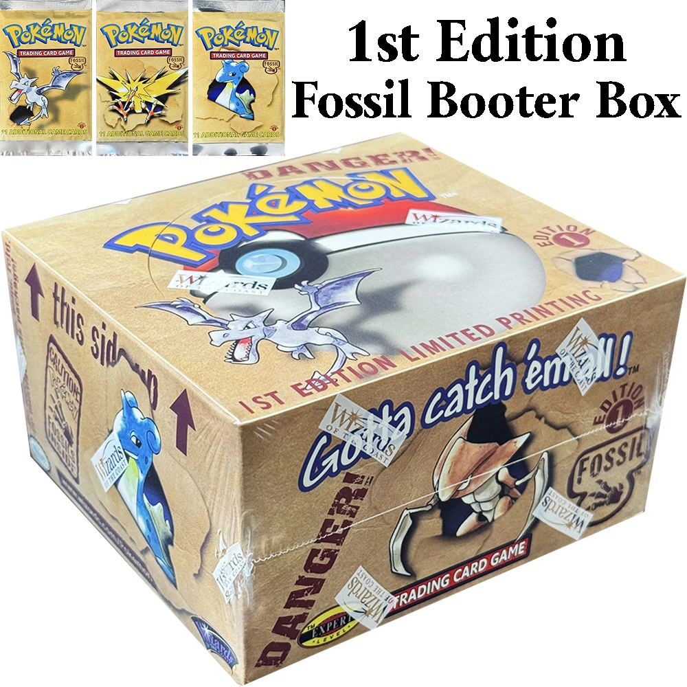 Pokémon Fossil Booster Box TCG 1st Edition 36 Pack Aerodactyl Lapras Zapdos Pack Base Jungle Box Proxy Toys Collector's Cards