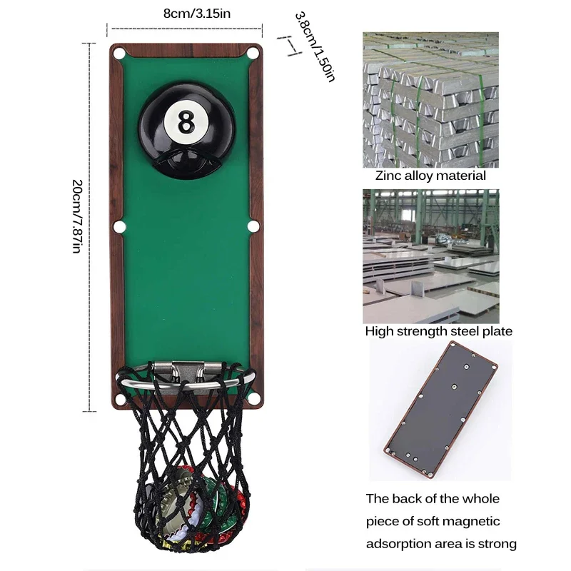 Multifunctional Wall Mounted Beer Opener Household Billiards Shape Magnetic Bottle Opener Home Tool for Kitchen Beer Lovers Gift - Image 6