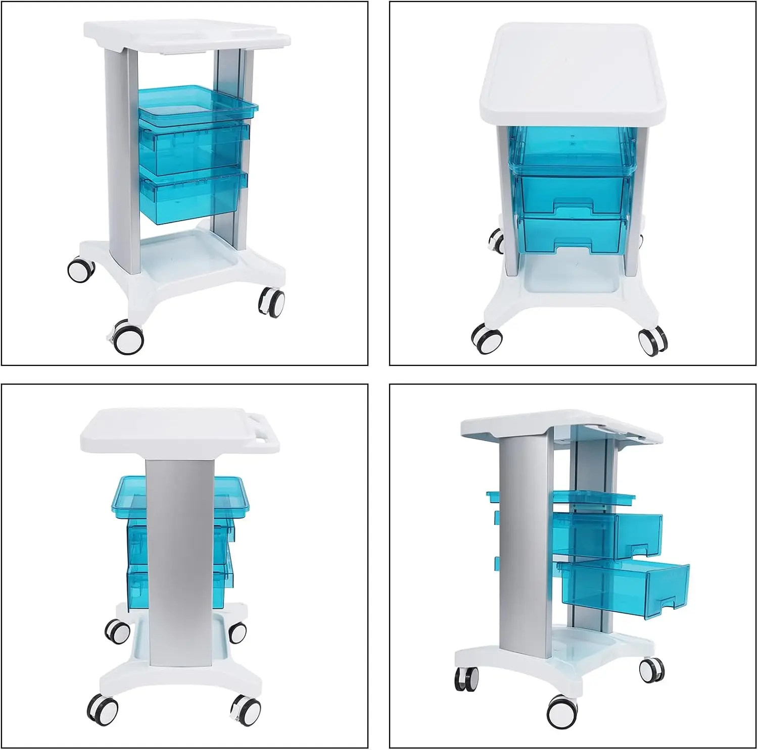 عربة ترولي طبية | عربة المستشفى رولينج لاب مع درجين | عربة المرافق المتنقلة مع عجلات وصينية | صالون التجميل S #6