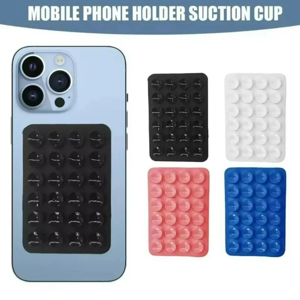 Candy Color Silicone Suction Cup Phone Holder Non-Slip Phone Mount Stand, Portable Selfie Video Shooting Bracket for Smartphones