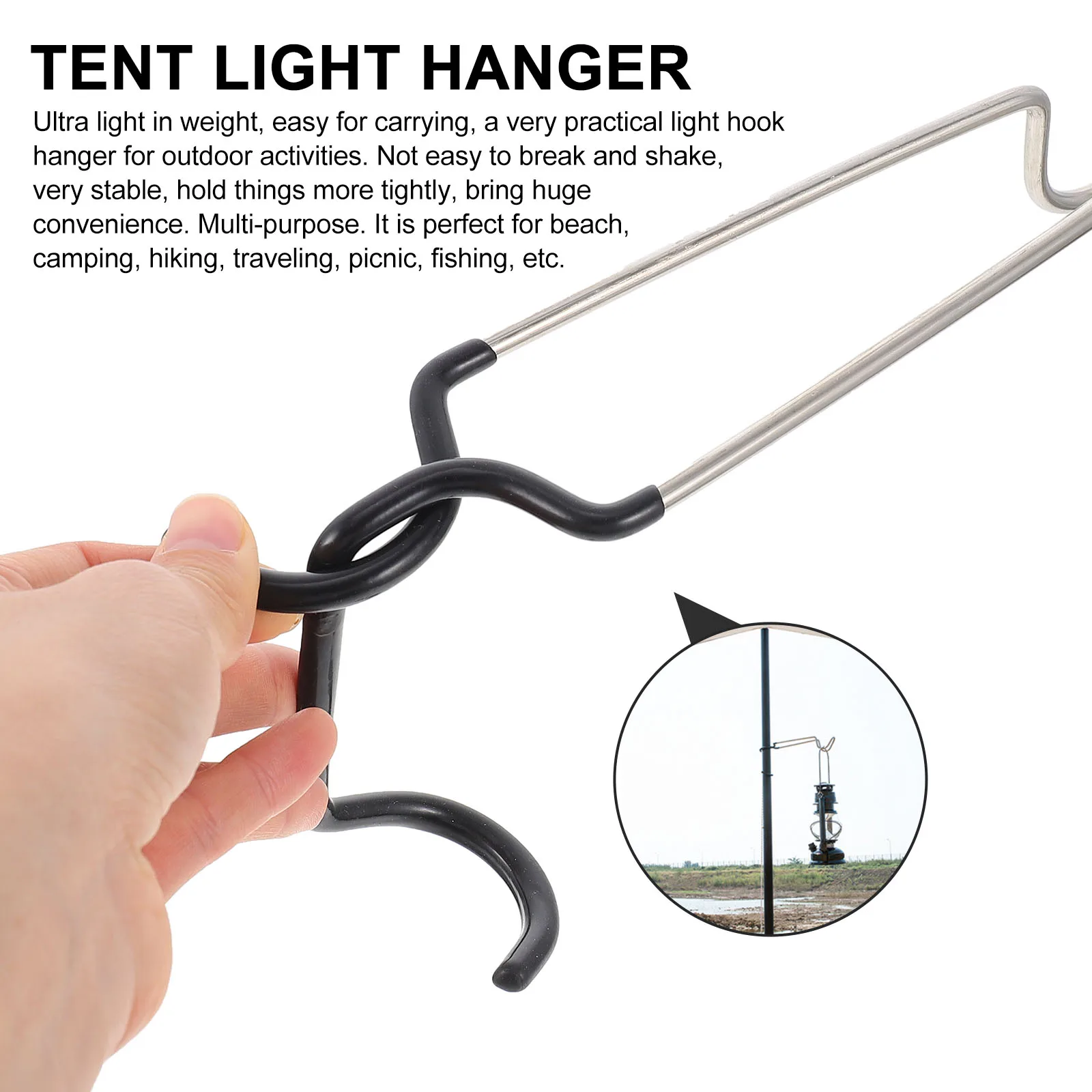 

Tent Hook Lamp Hanging Camping Lights Hangers Outdoor Lantern Hooks Stainless Steel for