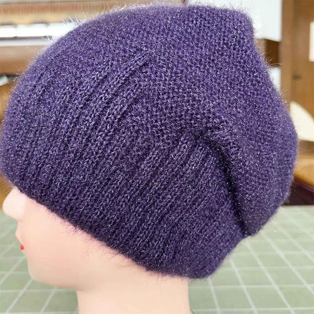 Soft Knitted Fabric Knitted Hat Solid Color Design Ear Protection Beanie Hat Soft Fabric Fur Hat Autumn Season