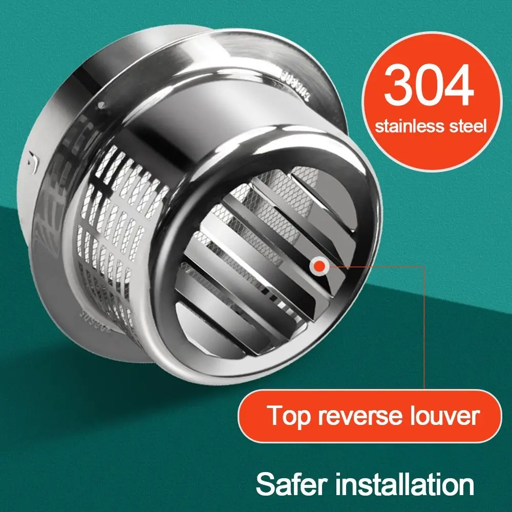 Durable Stainles Steel Chimney Cap Exterior Wall Smoke Exhaust Hood Ventilated Rain Cap Rain Pipe Cap Ventilation System