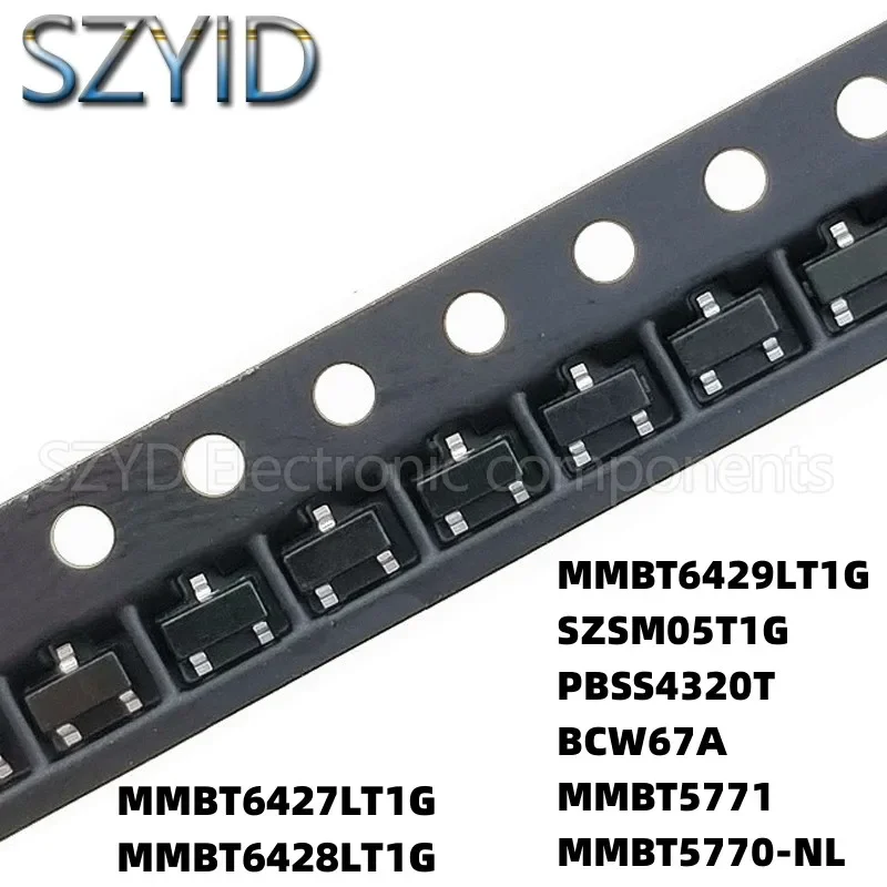 100PCS SOT23 MMBT6427LT1G MMBT6428LT1G MMBT6429LT1G SZSM05T1G PBSS4320T BCW67A MMBT5771 MMBT5770-NL