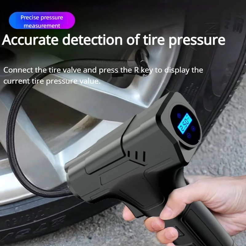 

2026 New Portable Electric Tire Inflator for Car Tires, Bikes Sports Balls with Wireless Charging LED Light Digital Display