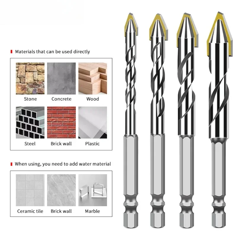 Hexagonal Handle Eccentric Drill Set Stone Drill Cement Ceramic Steel Plate Rock Plate Drilling Sharp and Durable