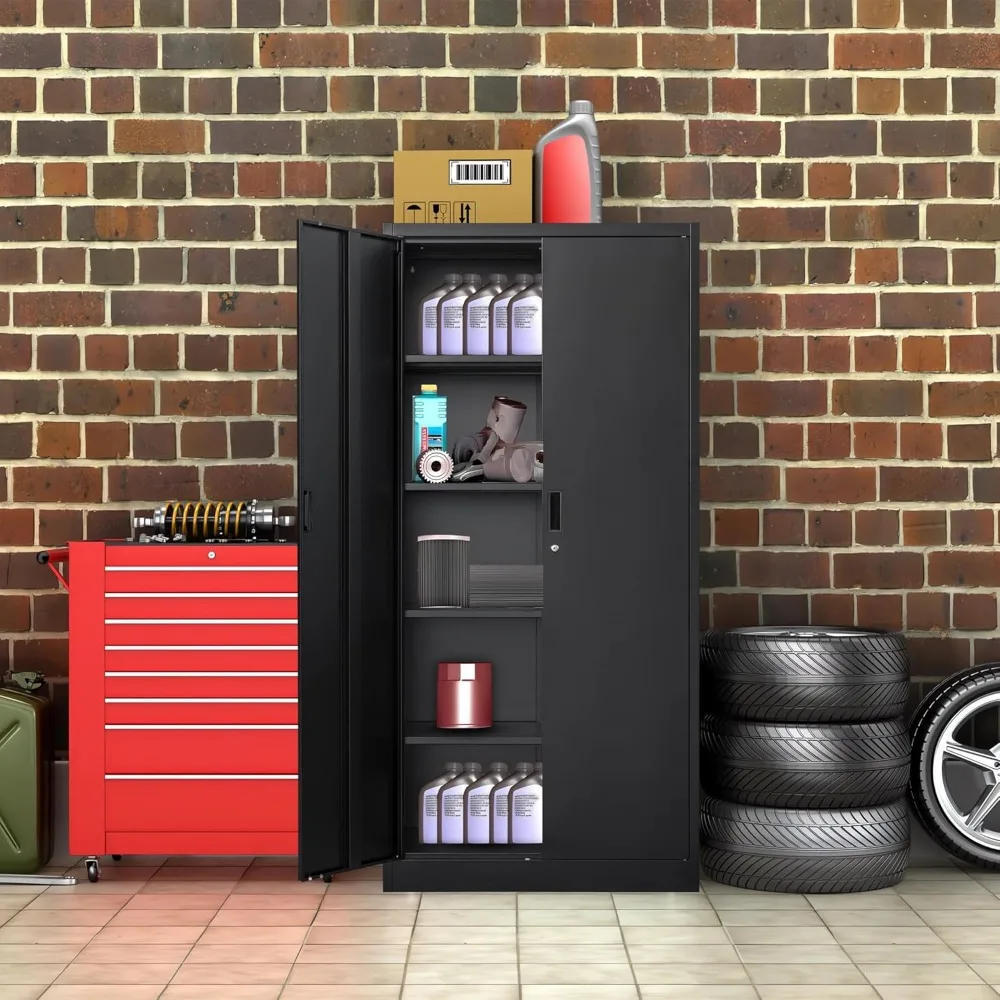 

Metal Storage Cabinet, Locking Cabinet with Adjustable Shelves, 72" H Garage Storage Cabinets, Steel Cabinets for Garage