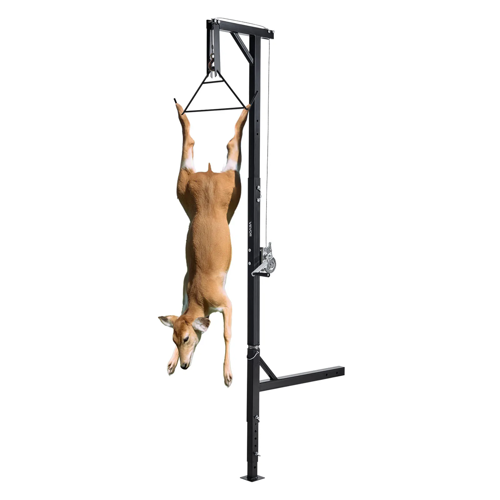 SucceBuy 400/500/600Lbs Truck Hitch Game Hoist with & Adjustable Height Hunting Deer Hoist Winch for Skinning & Cleaning Game