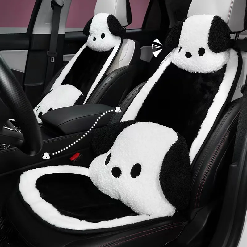 Car Seat Cushions Full Set Rear Seat Protection Covers Cute Dog Doll Seat Protector Pad Warm for Winter Auto Accessories Comfort