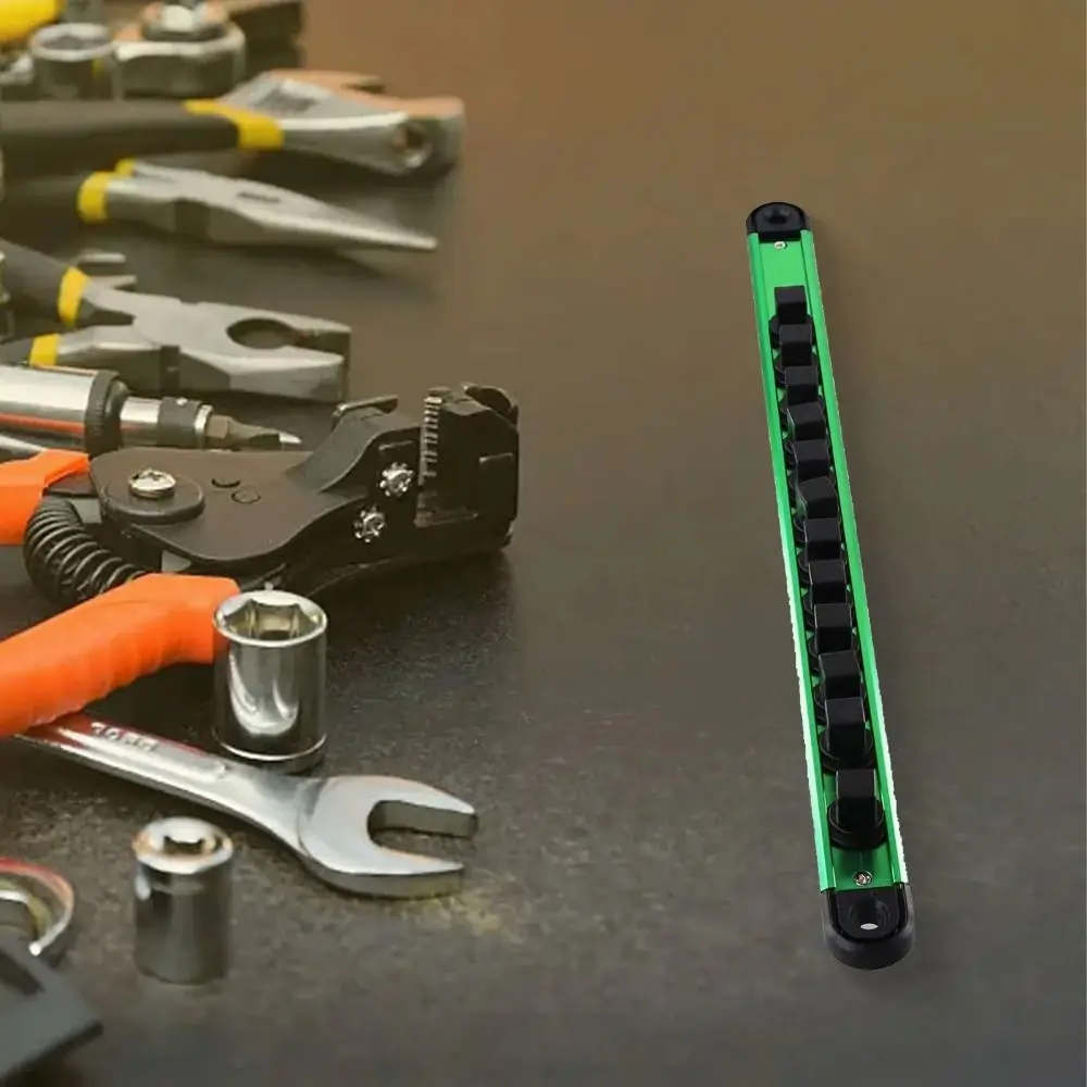 

360° Swivel Magnetic Organizer 1/4 3/8 1/2 Inch Adjustable Storage Rack Large Capacity Sliding Stand Clip Rail Holder