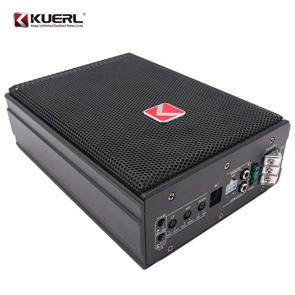 Factory wholesale 75 core big coil class D 300W double magnet 12V slim subwoofer 6*8 inch active car underseat subwoofer