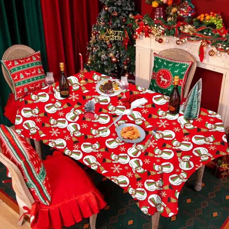 Christmas Table cloth Rectangular Table Winter Tablecloth Christmas Tree Holiday Country Party Outdoor Decorative Tablecloth