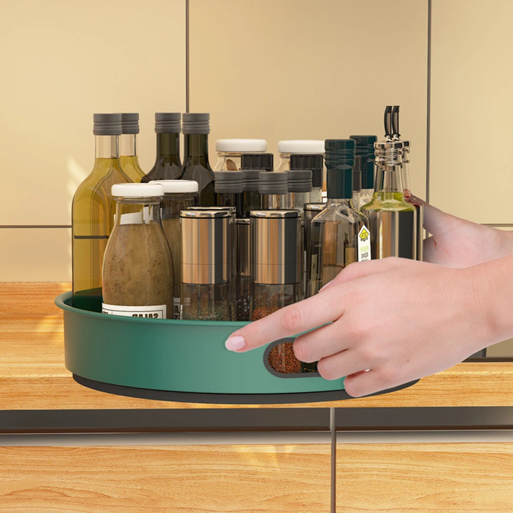 

360° Rotating Spice Household Turntable Kitchen Storage Shelf Seasoning Stand Decorative Countertop Stainless Steel Condiment