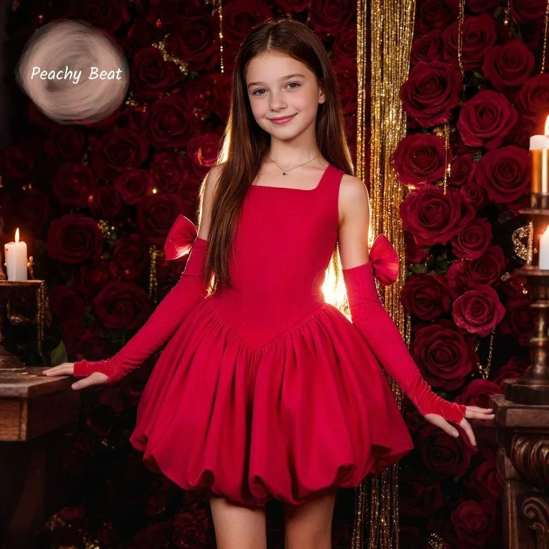 ファッション女の赤ちゃんプリンセスクリスマスチュチュドレス幼児幼児子供ヴィンテージ芽-vestido-クリスマス誕生日パーティーベビー服-8-12y