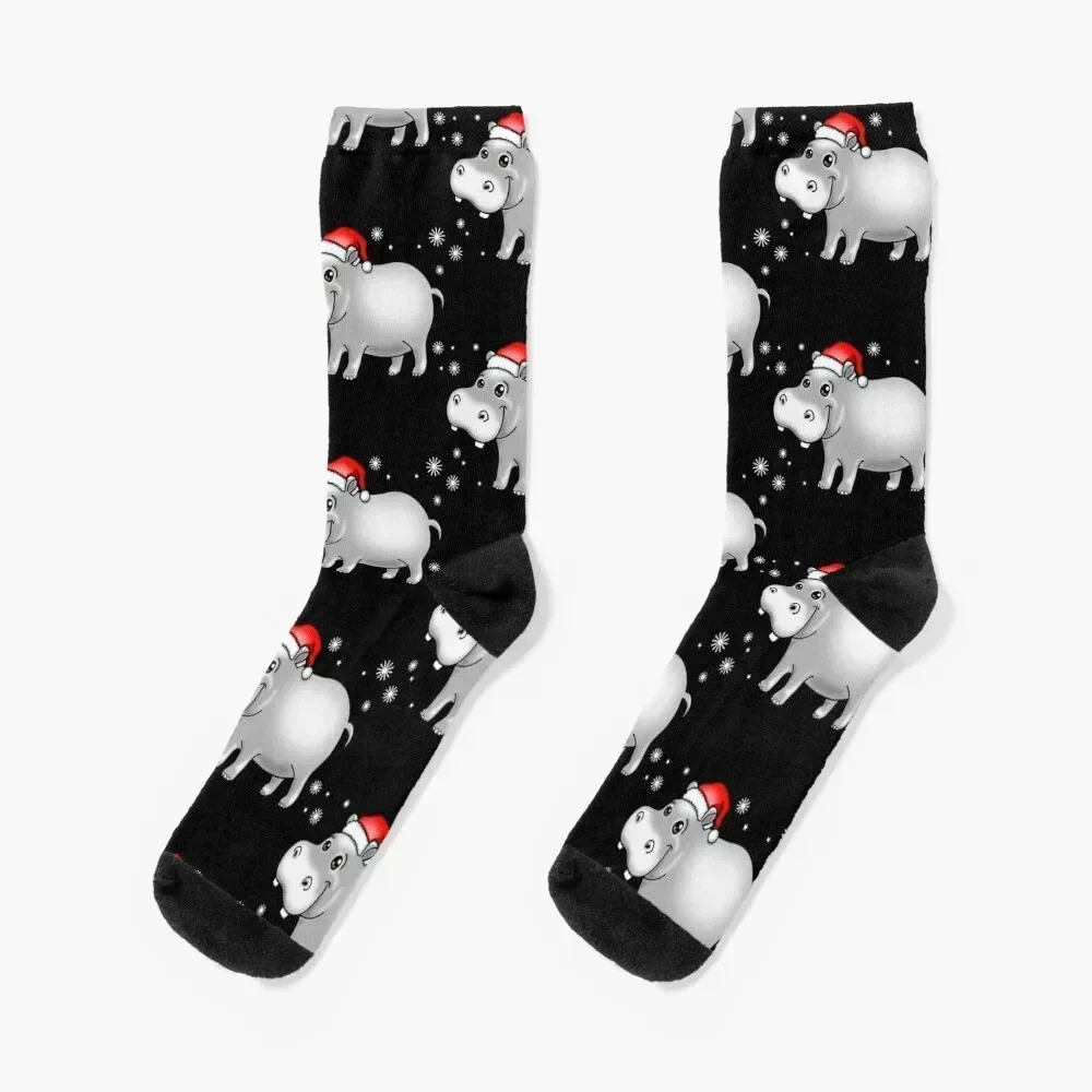 

Cute Hippo For Christmas Hippopotamus Socks christmass gift Novelties Socks Female Men's