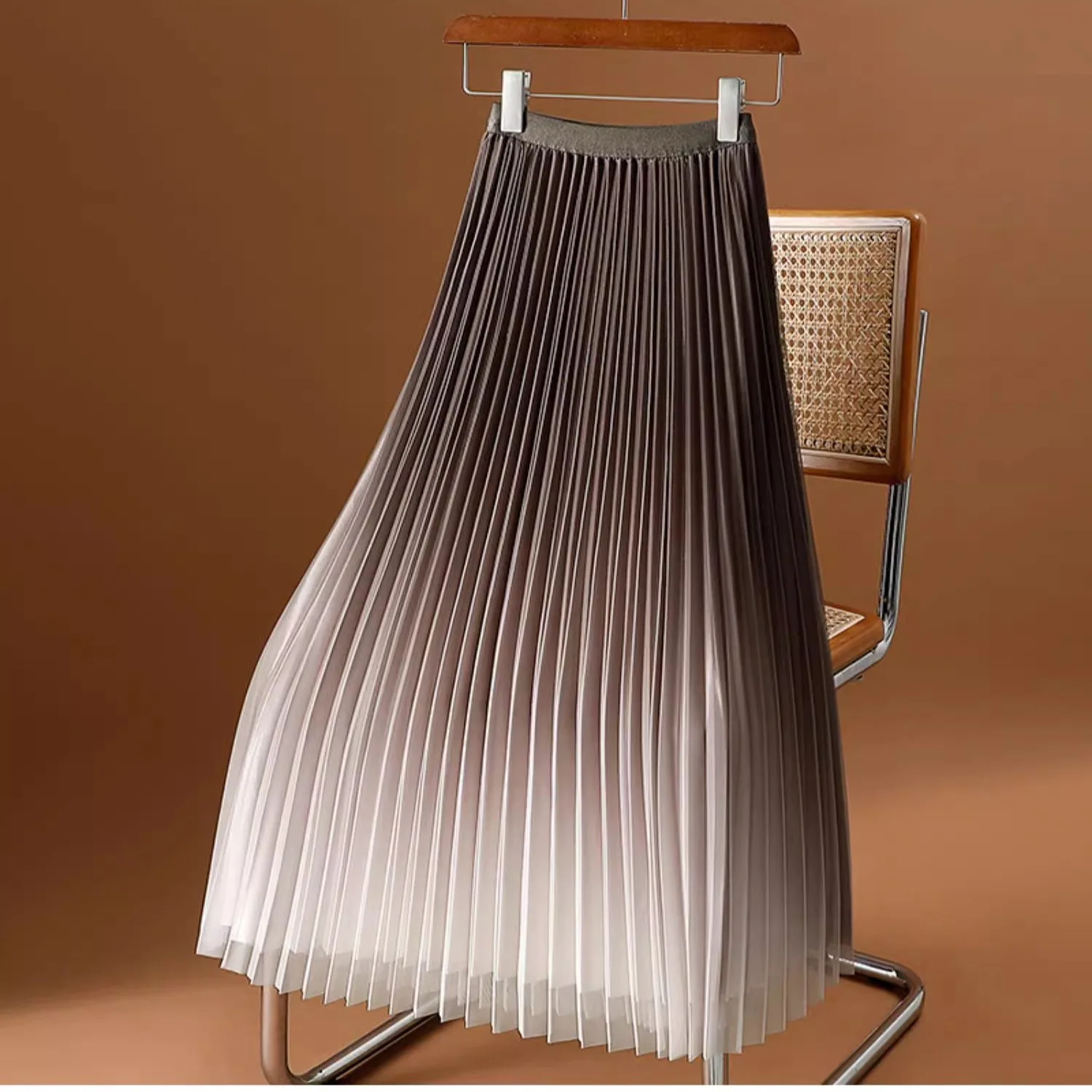 

High-End European Sle Women's Midi Skirt Guangzhou Thirteenth Fac Loose Waist A-Line Gauze Skirt Summer Faion