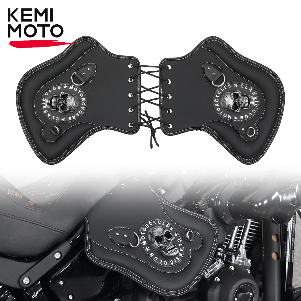 Universal Motorcycle Heat Saddle Shield PU Leather Engine Cover Deflectors For Touring Road Glide Sportster Softail Heat Shield