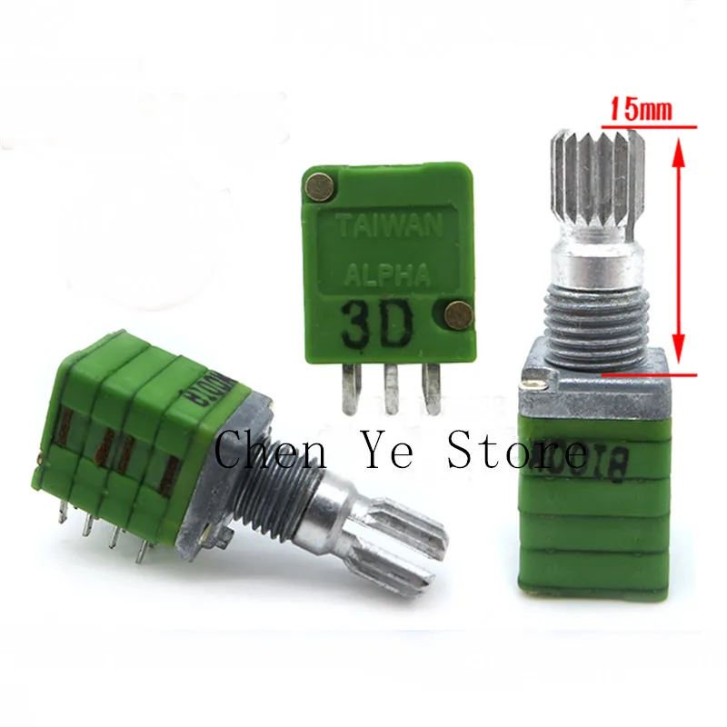 

10PCS Taiwan imported Aihua ALPHA febrile precision potentiometer RD094A20 quadruple B100K15mm spline