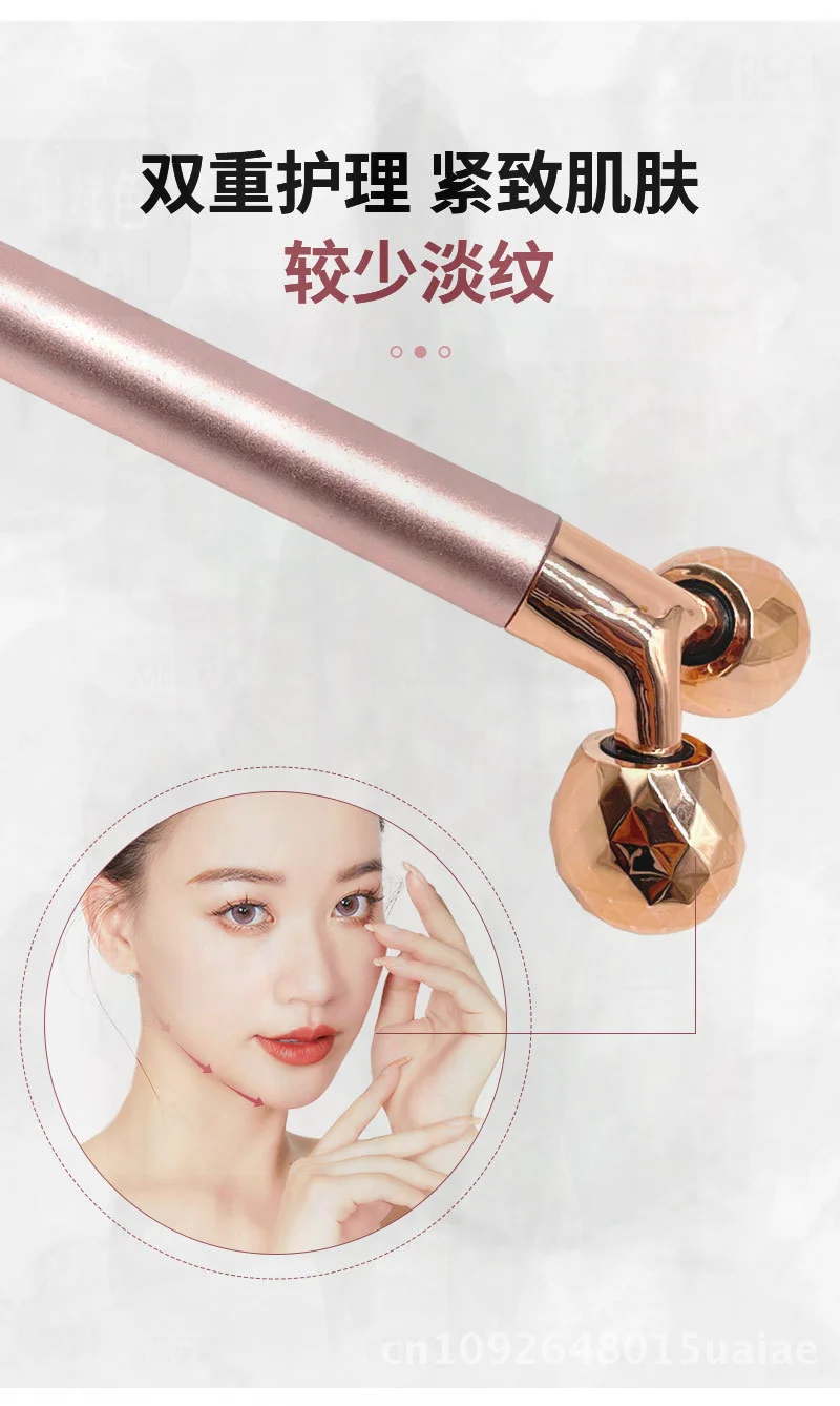 Elektrische Jade Golden Stick 5-in-1 Schoonheid Gezichtsmassager Negatieve Ionenroller Zinklegering voor Huidverzorging Goud Rose Goud Zilver
