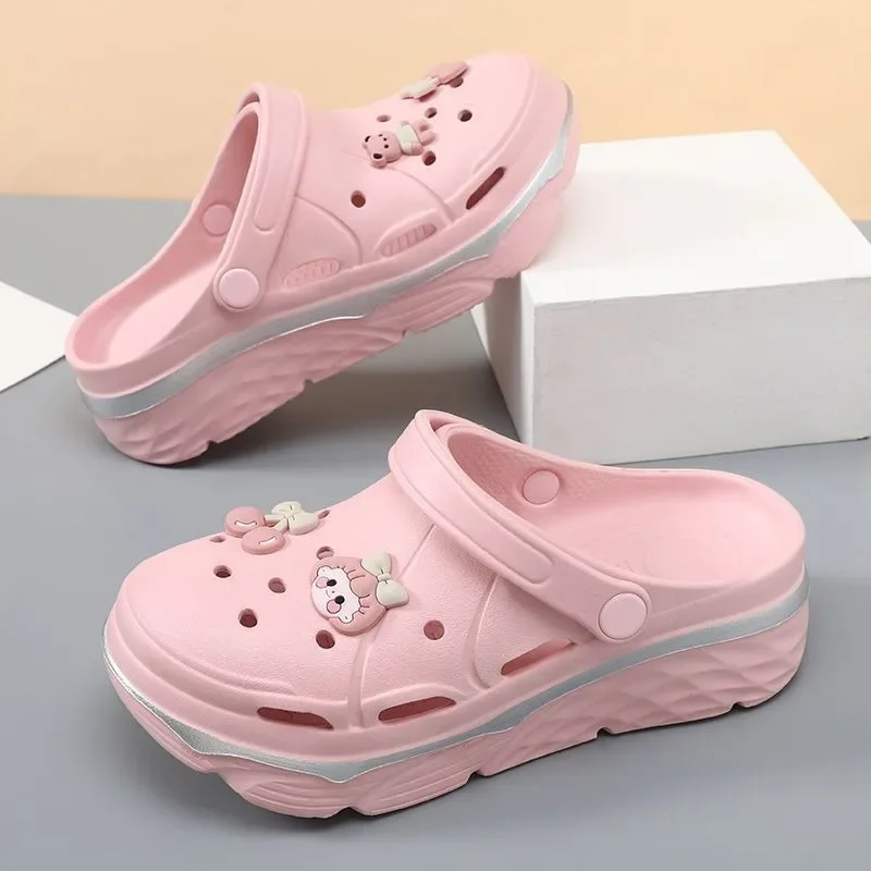 Girls DIY Chunky Platform Sandals for Women Mujer Summer Thick Sole Slides Beach Slippers Woman Non Slip EVA Clogs Garden Shoes