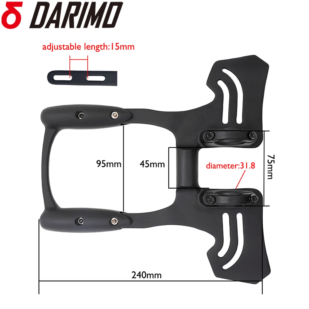 DARIMO Carbon Aero TT Handlebar Carbon Fiber 255mm Adjustable 300g for Road/Triathlon/Long-Distance Bikes Triathlon Aero Bars