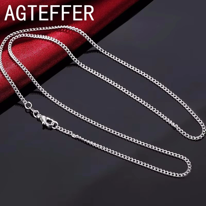 

925 Sterling Silver 2mm 16/18/20/22/24/26/28/30 Inches Link Chain Necklace For Women Men Fashion Gift Jewelry