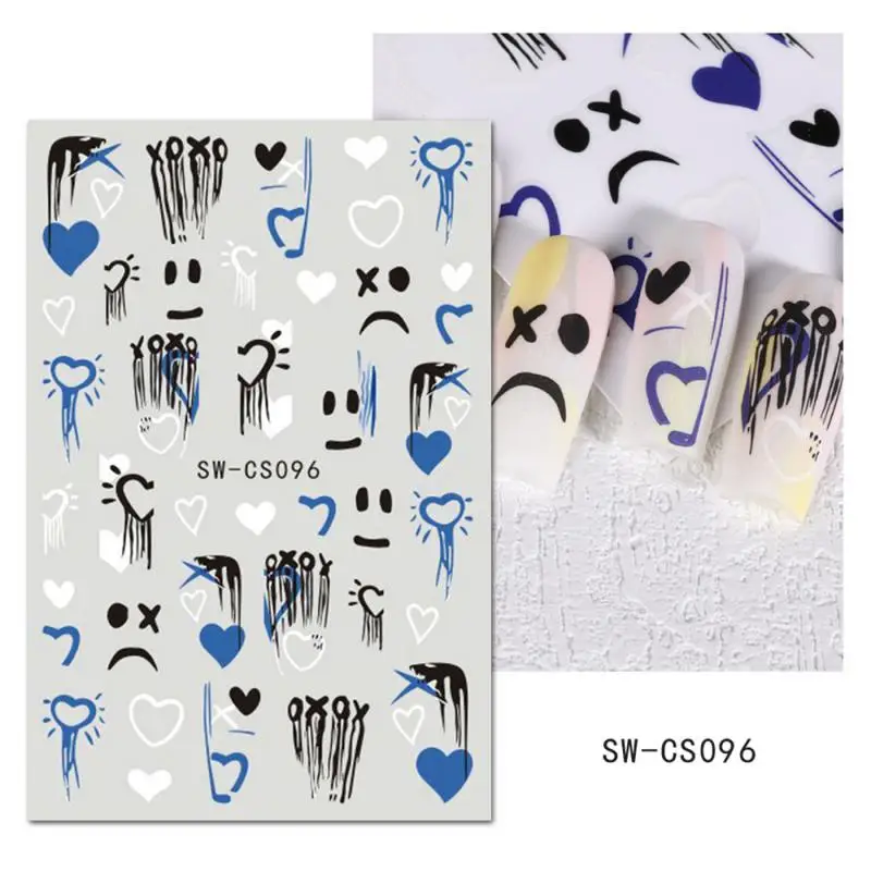 10/3/1PCS Halloween Pattern Nail Art Stickers Non-standard Abstract Mask Nail Art Streamer Nail Stickers