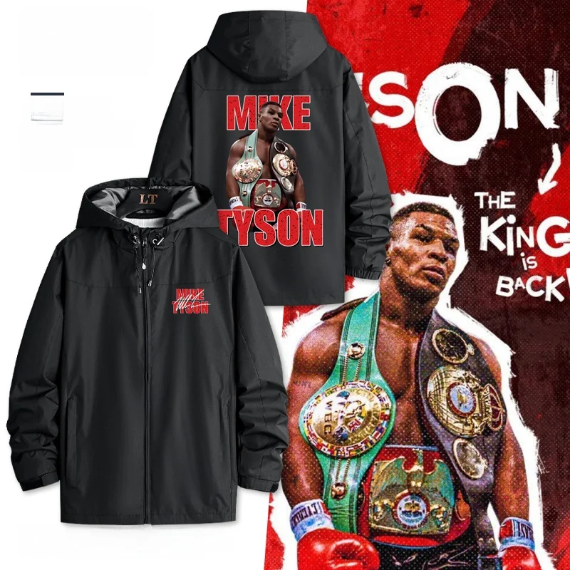 

Мужская повседневная толстовка-куртка с принтом Son Legend Boxer, осенне-зимняя верхняя одежда, приталенный крой, на молнии, с декоративными элементами, защита от сминания