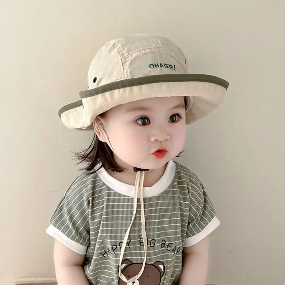 

Мягкая летняя детская панама с корейскими буквами, быстросохнущая детская шляпа от солнца, уличная шляпа с защитой от ультрафиолета, рыбацкая шляпа для мальчиков и девочек