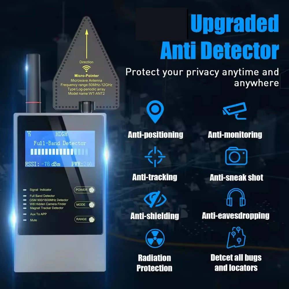 Wireless Bug Mini Spy Gadget Rilevatore Antiradar Telecamera nascosta Spia GSM GPS Tracker Intercettazioni Dispositivi spia Rilevatori magnetici