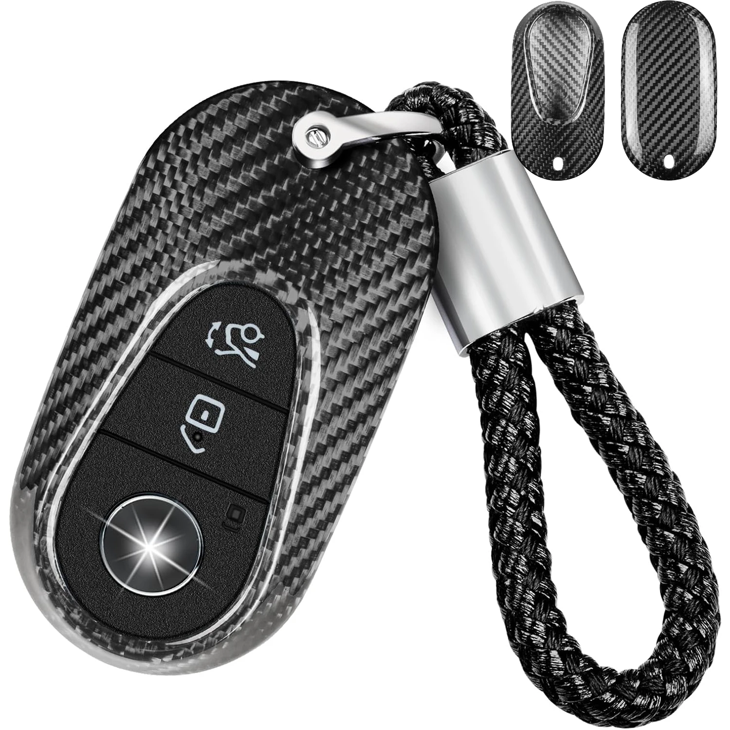 

Carbon Fiber Key Fob Cover for Mercedes Benz EQS450 2024, Key Fob Case for Benz EQE350 S580 C300 C-ClassSmart key accessories