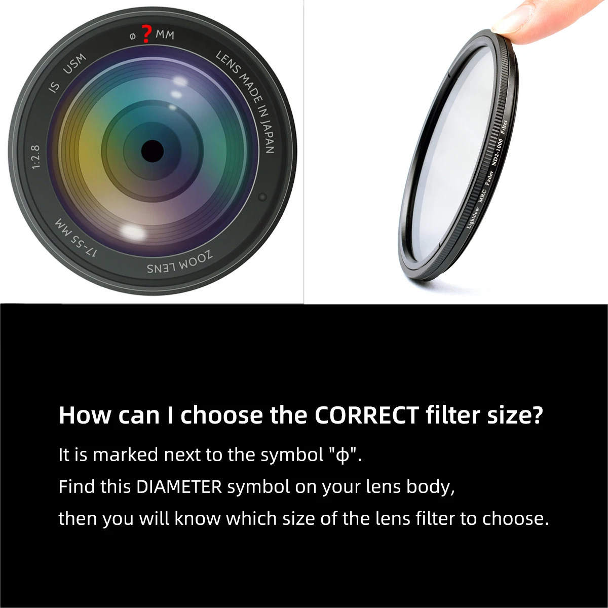 Lightdow Lens Filter ND2-1000 49mm 52mm 55mm 58mm 62mm 67mm 72mm 77mm for Nikon Sony Pentax Canon Camera ND2-1000 Lens Filter