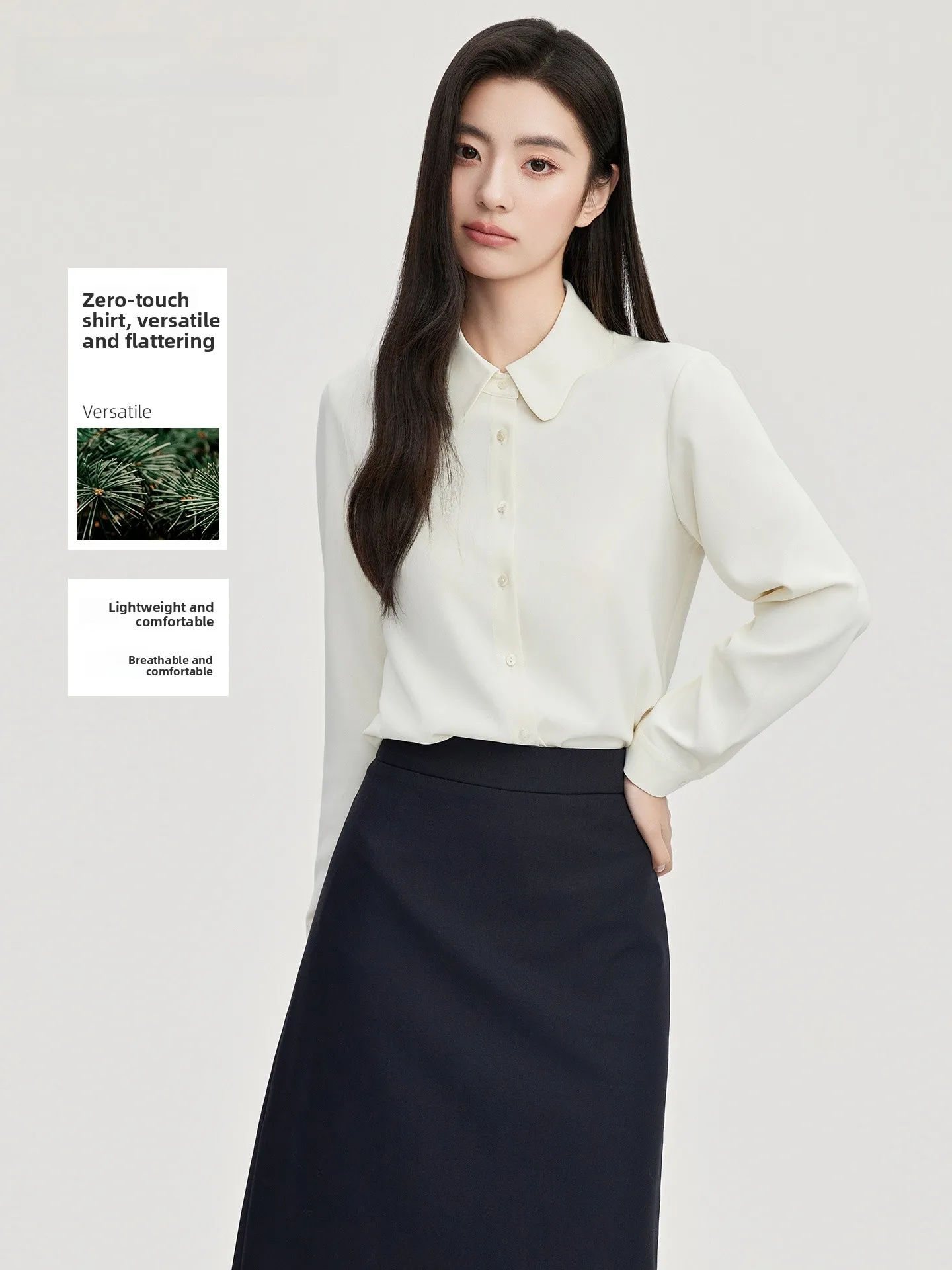 

Goodyoung2025 Yellow Flower Collar irt Women's Profional Interview Work Commute Korean Sle Slim Fit Long Sve Polyes...
