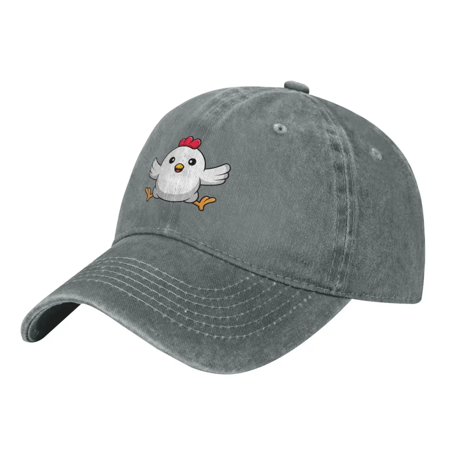 

Cute Chickens Baseball Cap Women Men Hat Vintage Cowboy Hats Trucker Sun Hat Gray