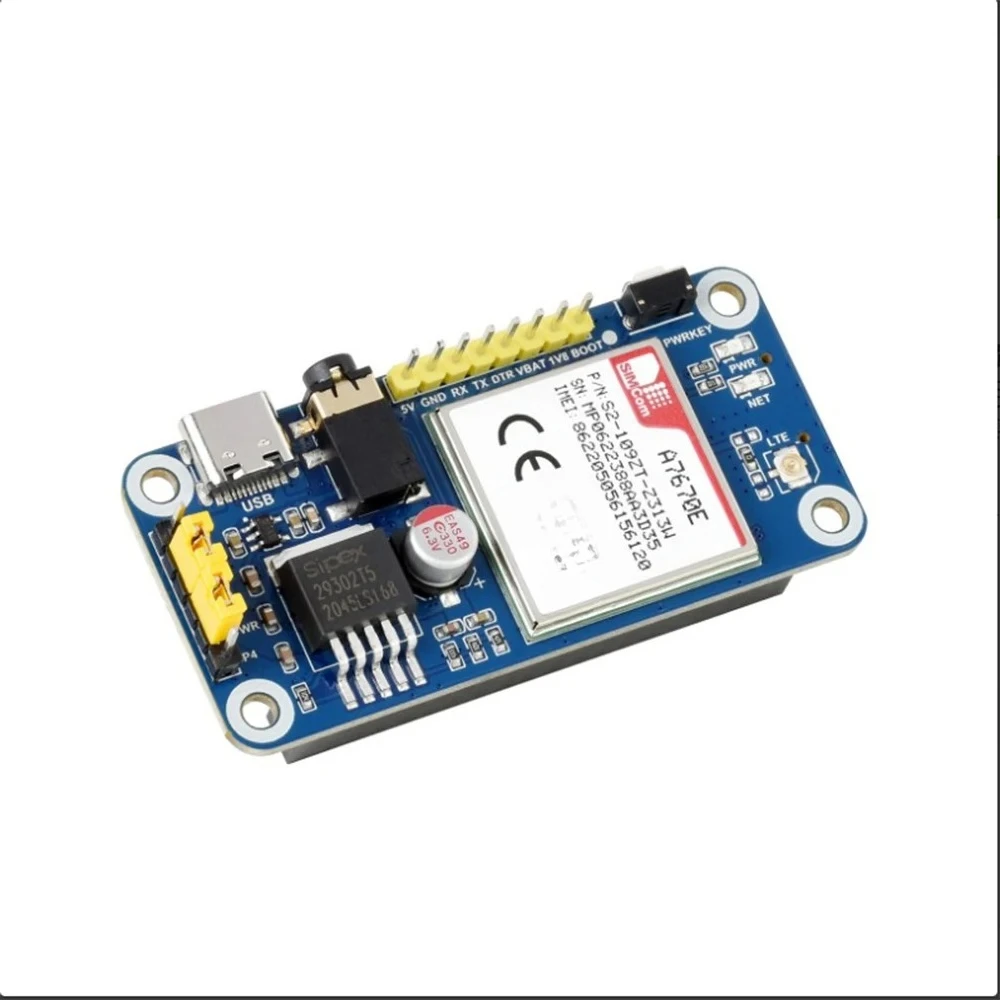 A7670E LTE Cat-1 HAT for Raspberry Pi Multi Band 2G GSM / GPRS LBS LTE Cat-1 / 2G support GNSS positioning Development Board