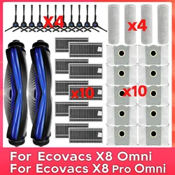 Fit For ( Ecovacs X8 Pro Omni / X8 Pro Plus AI / Yeedi S14 Plus / DEX56 ) Part Accessories Roller Side Brush Filter Mop Dust Bag