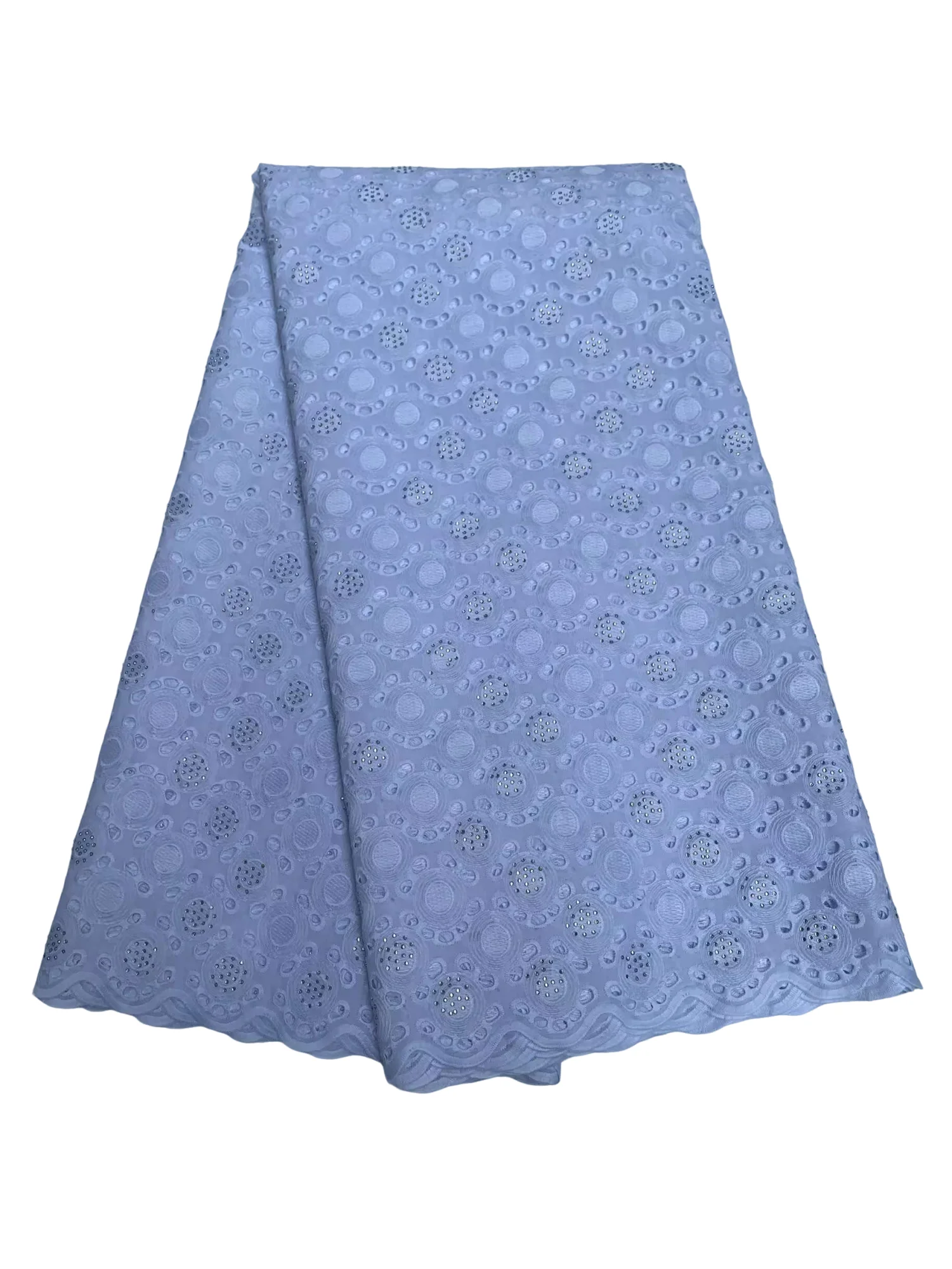 

2025 Высококачественная африканская кружевная ткань с вышивкой, французский тюль, кружево, чисто белый цвет, 100% хлопок, 5 ярдов, платья для выпускного вечера, свадебная ткань, халат